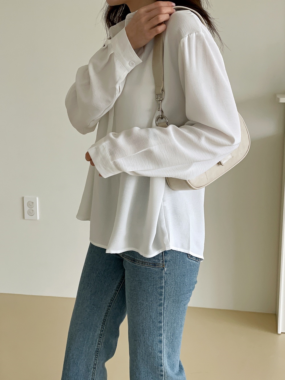 オープンカラー長袖ブラウス | 詳細画像7