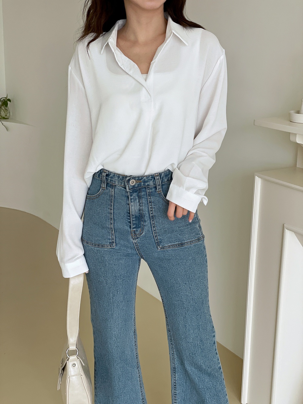 オープンカラー長袖ブラウス | 詳細画像17