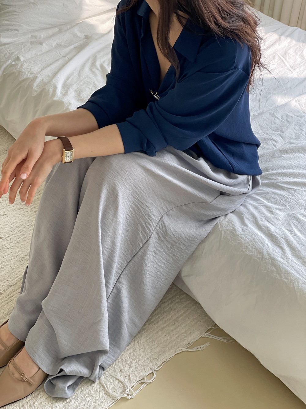 オープンカラー長袖ブラウス | 詳細画像25