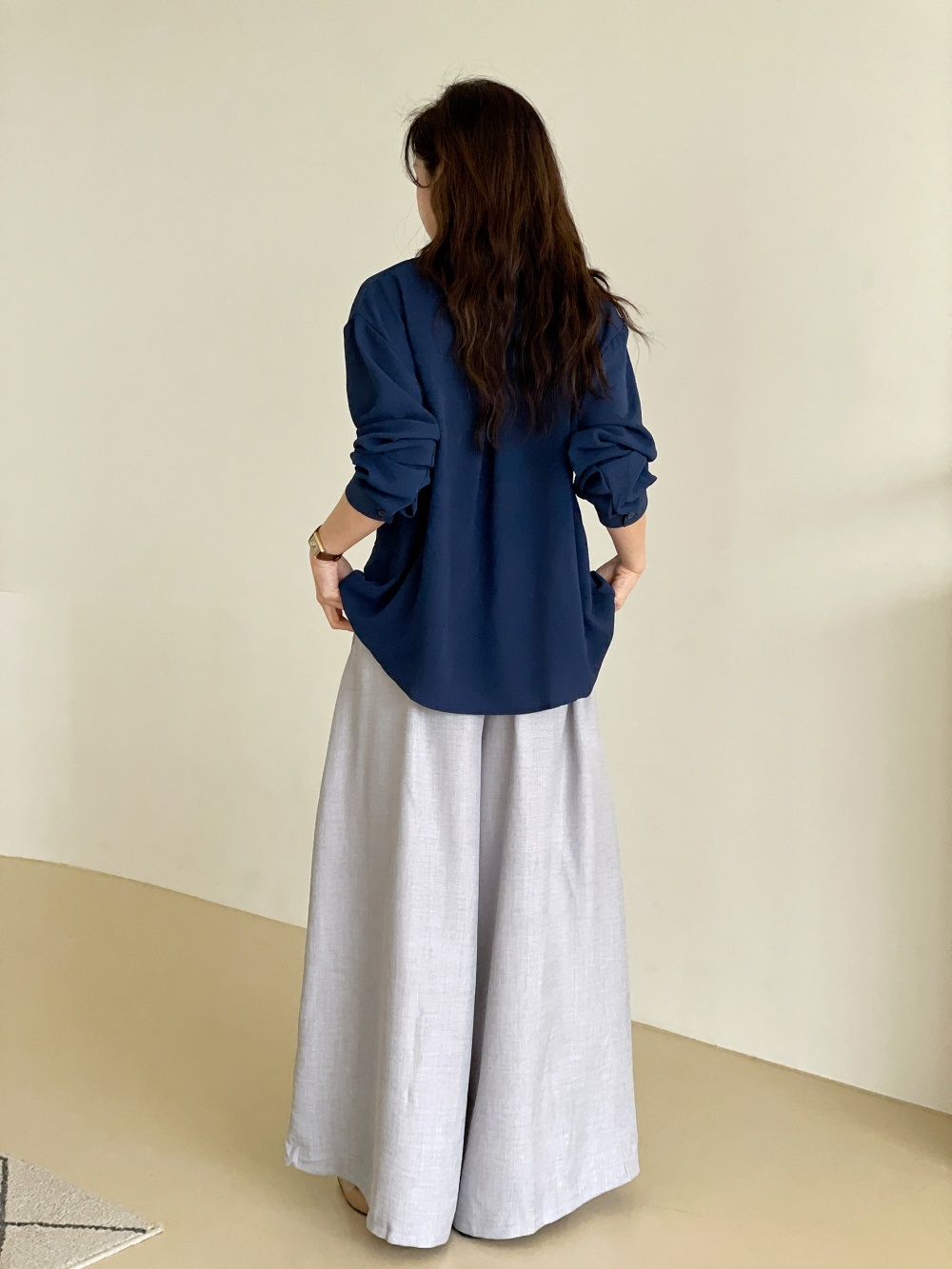 ポケットボックスプリーツウエストゴムフレアワイドパンツ | 詳細画像8