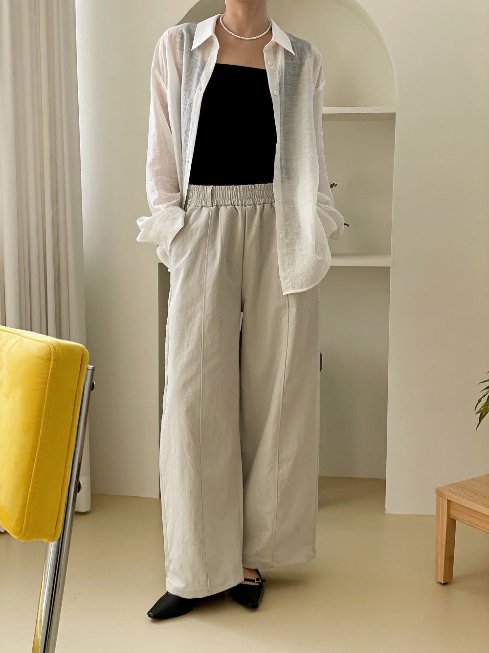 ピンタックポケットウエストゴムオーバーサイズパンツ | 詳細画像3