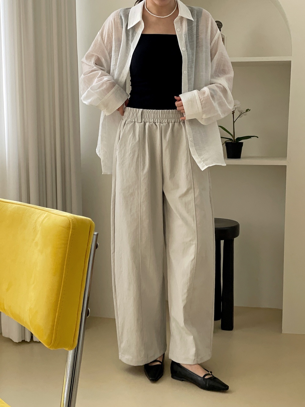 ピンタックポケットウエストゴムオーバーサイズパンツ | 詳細画像4