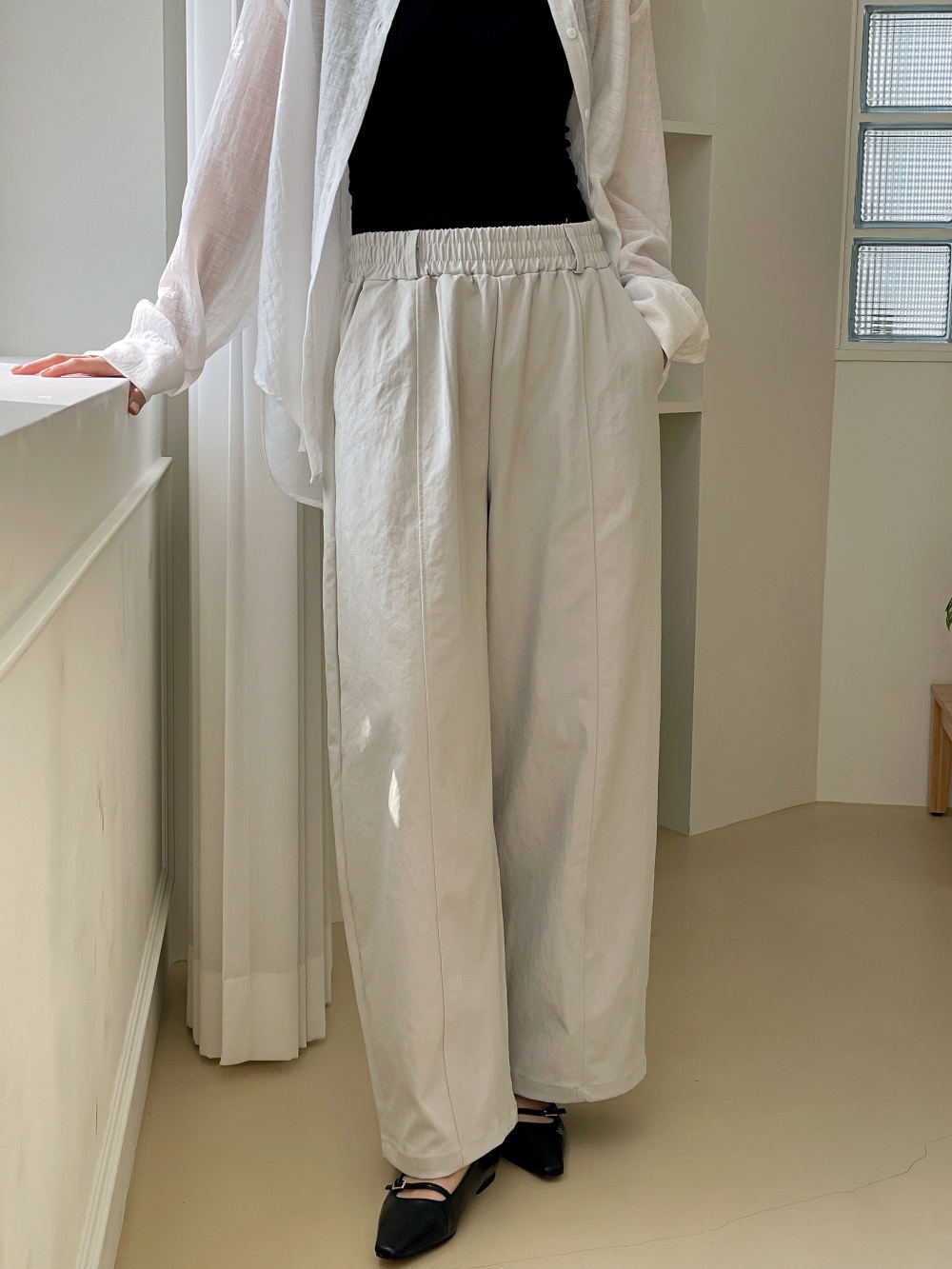 ピンタックポケットウエストゴムオーバーサイズパンツ | 詳細画像9