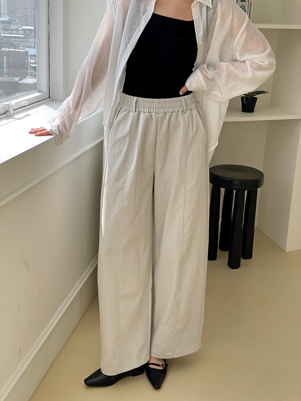 ピンタックポケットウエストゴムオーバーサイズパンツ | 詳細画像10