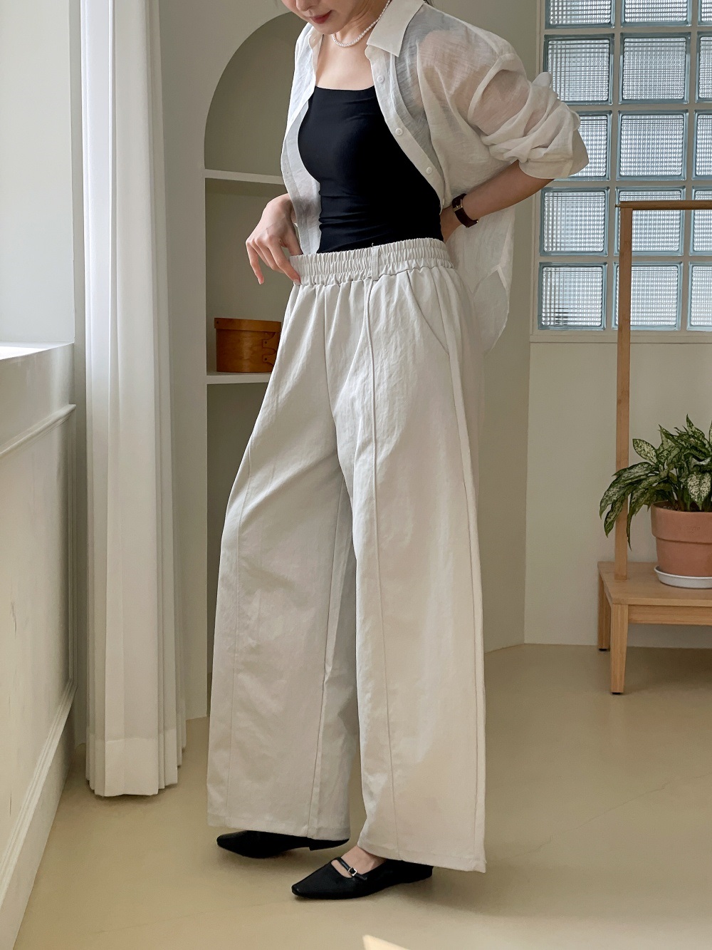 ピンタックポケットウエストゴムオーバーサイズパンツ | 詳細画像12