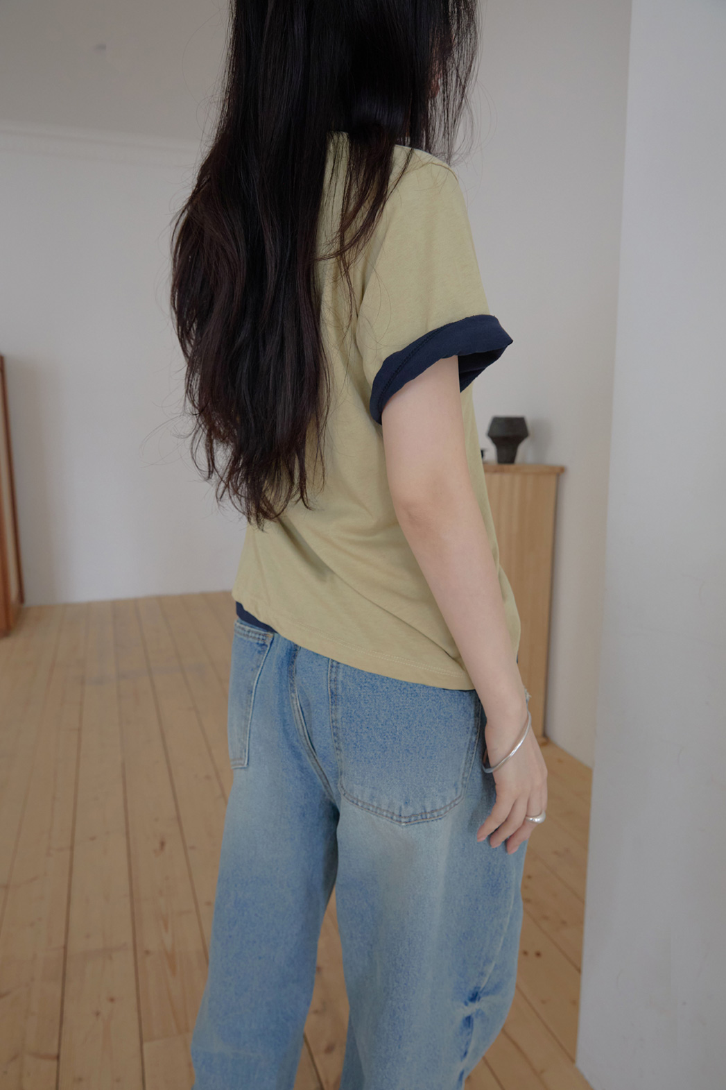 コットンラウンドネックベーシック無地Tシャツオールシーズン | 詳細画像7