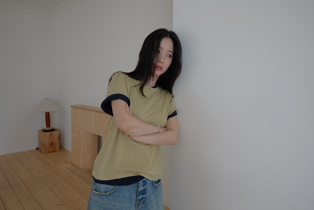 コットンラウンドネックベーシック無地Tシャツオールシーズン | 詳細画像8