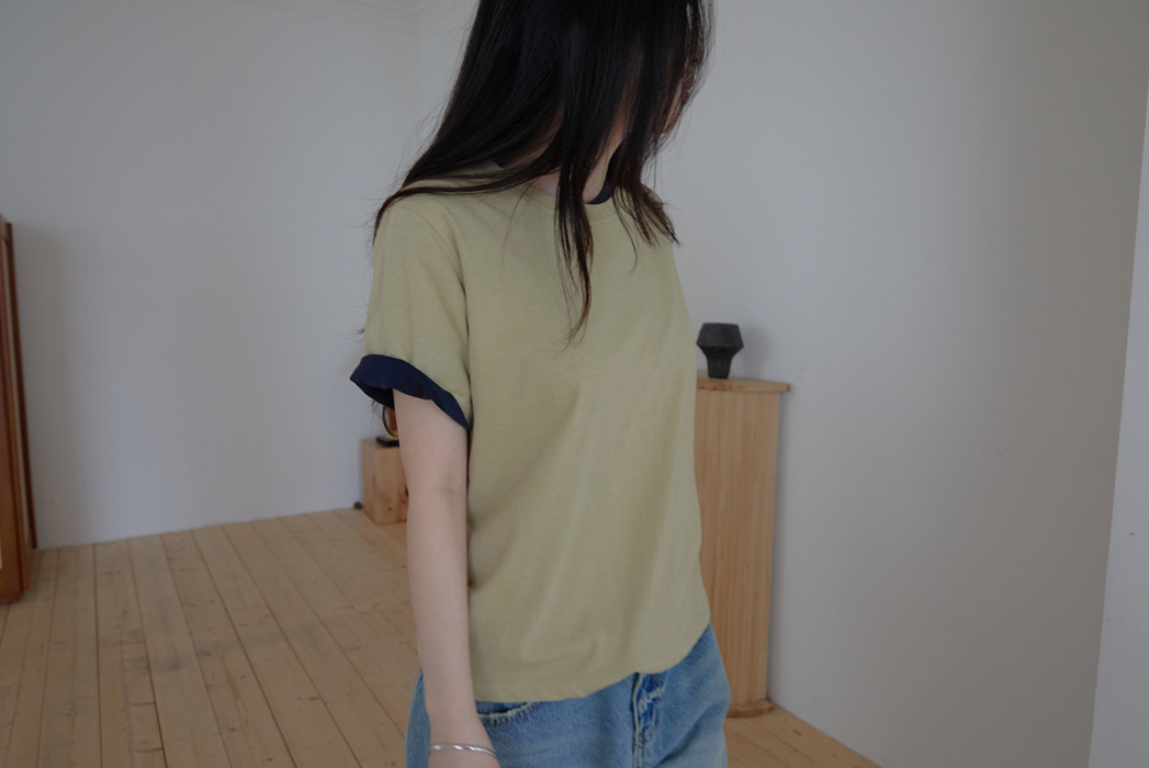 コットンラウンドネックベーシック無地Tシャツオールシーズン | 詳細画像10