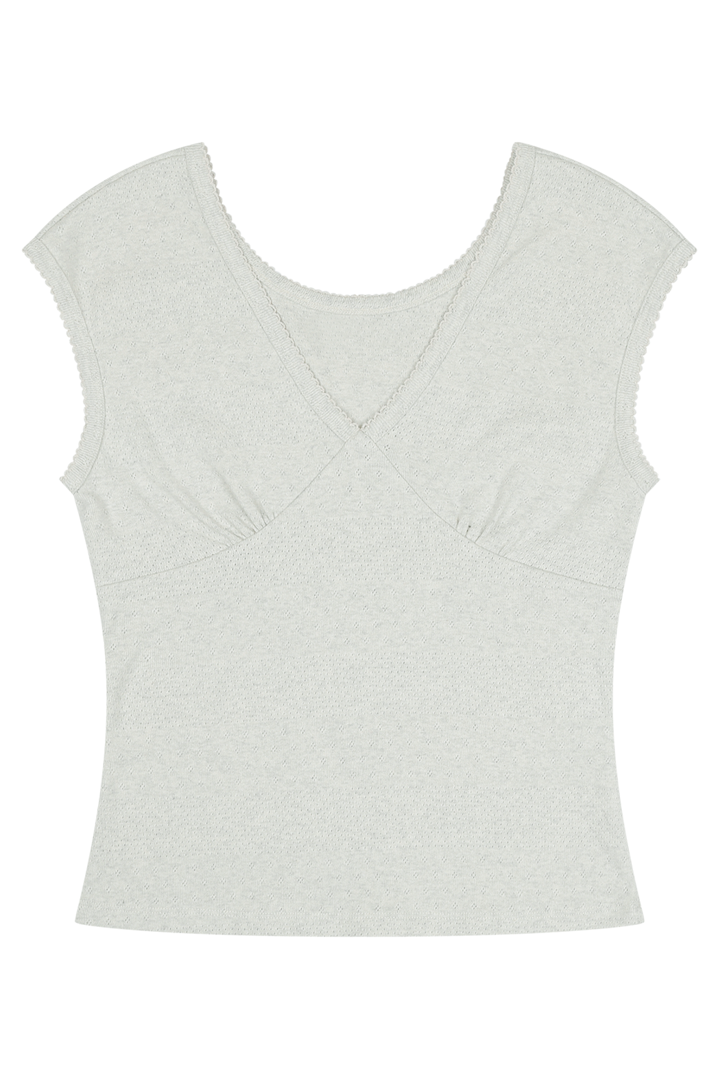 コットンVネックパンチングラインスリム花柄Tシャツオールシーズン | 詳細画像25