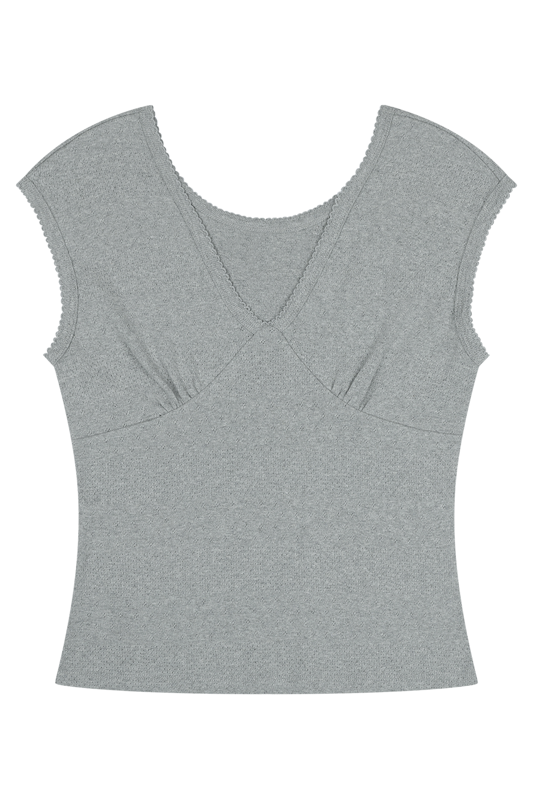 コットンVネックパンチングラインスリム花柄Tシャツオールシーズン | 詳細画像27