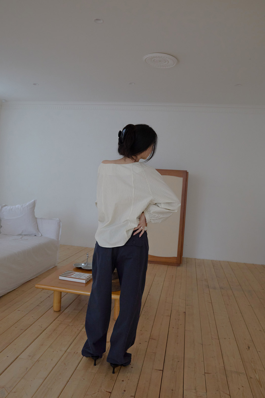 コットンボタンウォッシングポケットワイド無地パンツオールシーズン | 詳細画像14