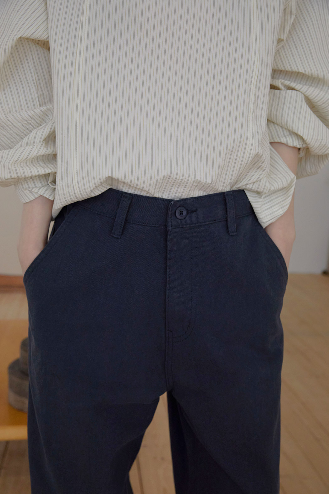 コットンボタンウォッシングポケットワイド無地パンツオールシーズン | 詳細画像17