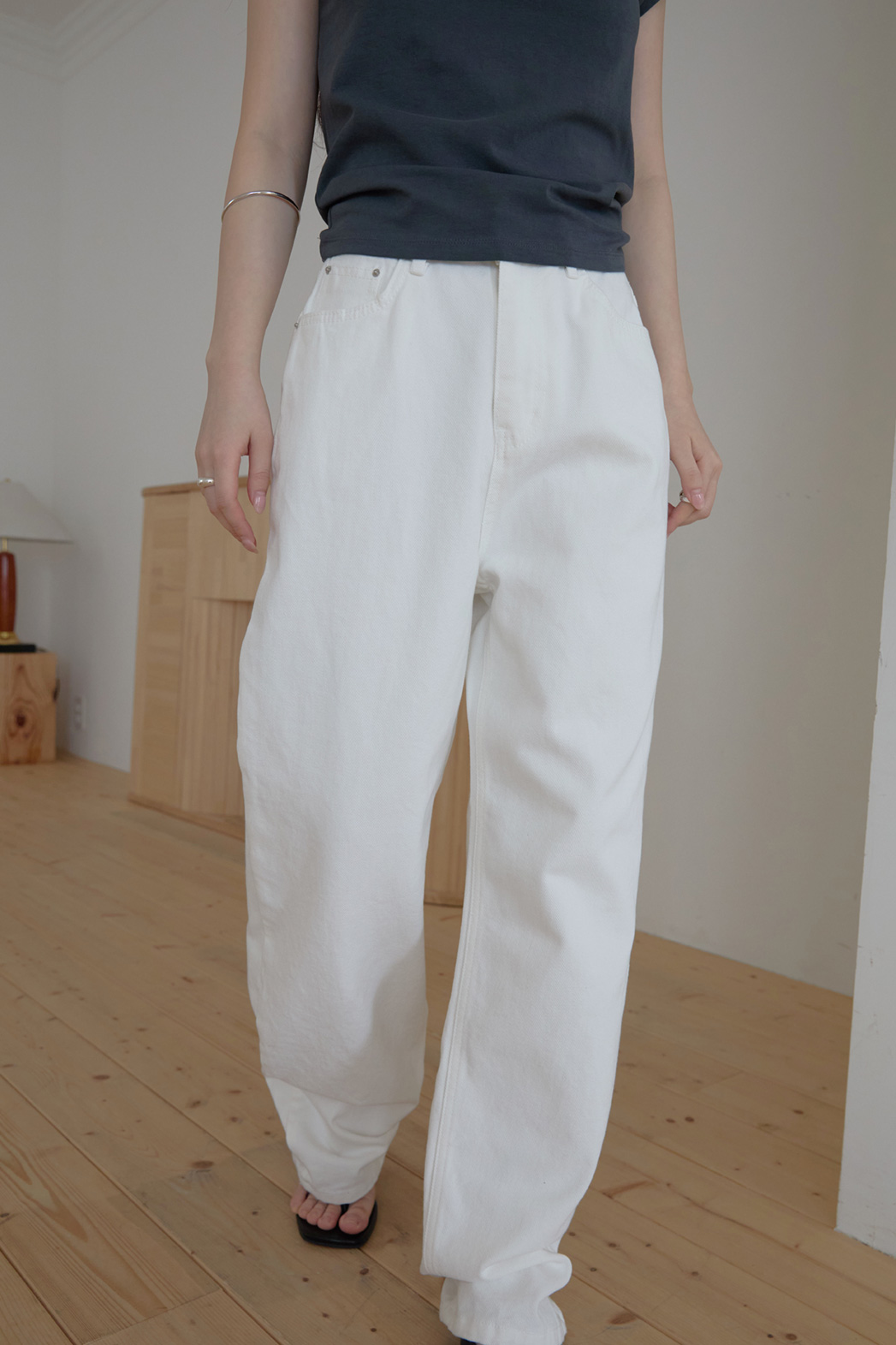 コットンベーシックセミワイド無地パンツオールシーズン | 詳細画像8