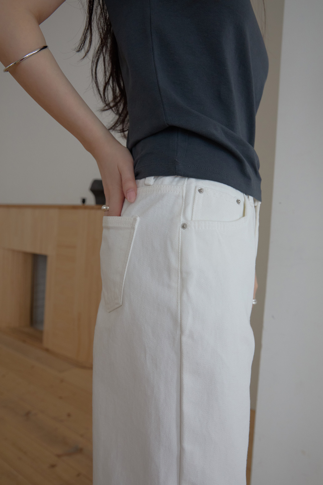 コットンベーシックセミワイド無地パンツオールシーズン | 詳細画像9