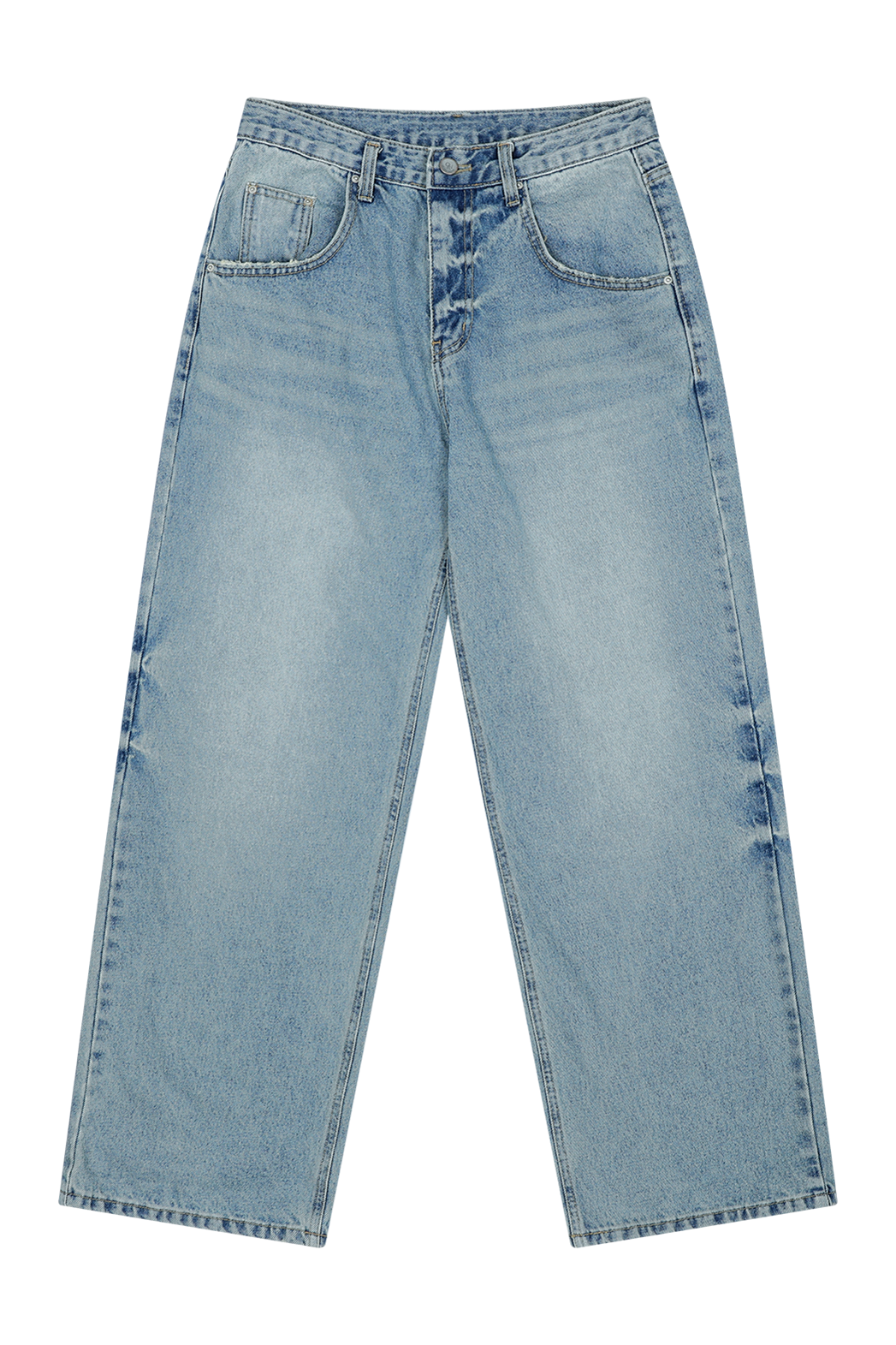 コットンウォッシングビンテージワイド無地デニムパンツオールシーズン | 詳細画像26