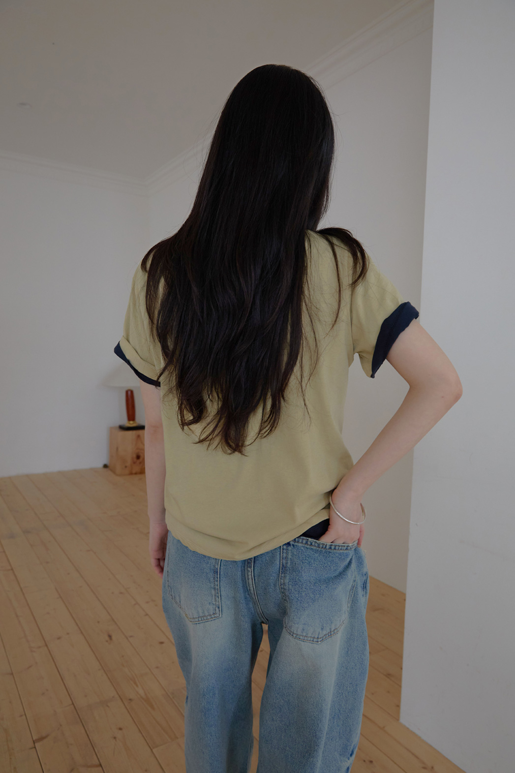 コットンウォッシングビンテージワイド無地デニムパンツオールシーズン | 詳細画像13