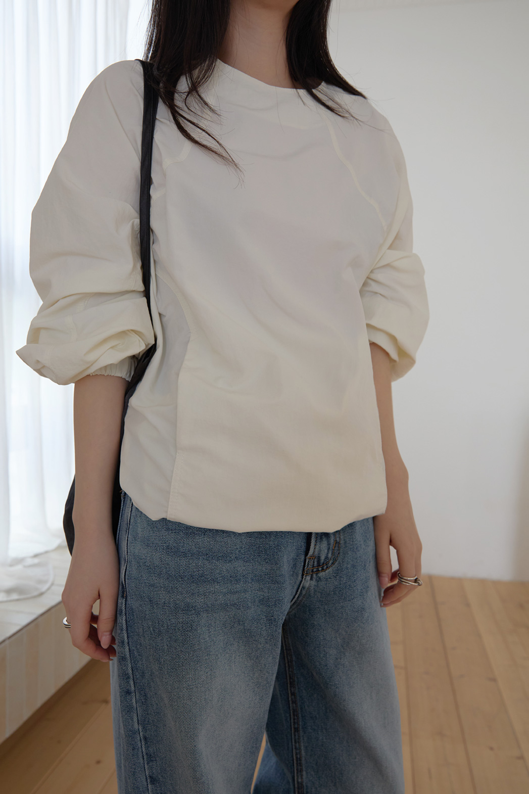 コットンベーシックセミワイド無地デニムパンツオールシーズン | 詳細画像10