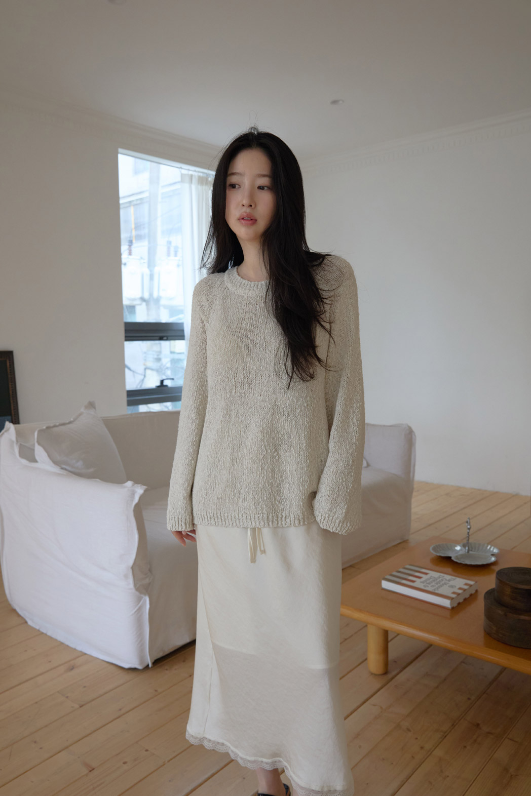 ベロアゴムIラインレースアップレース無地スカート春夏秋 | 詳細画像3