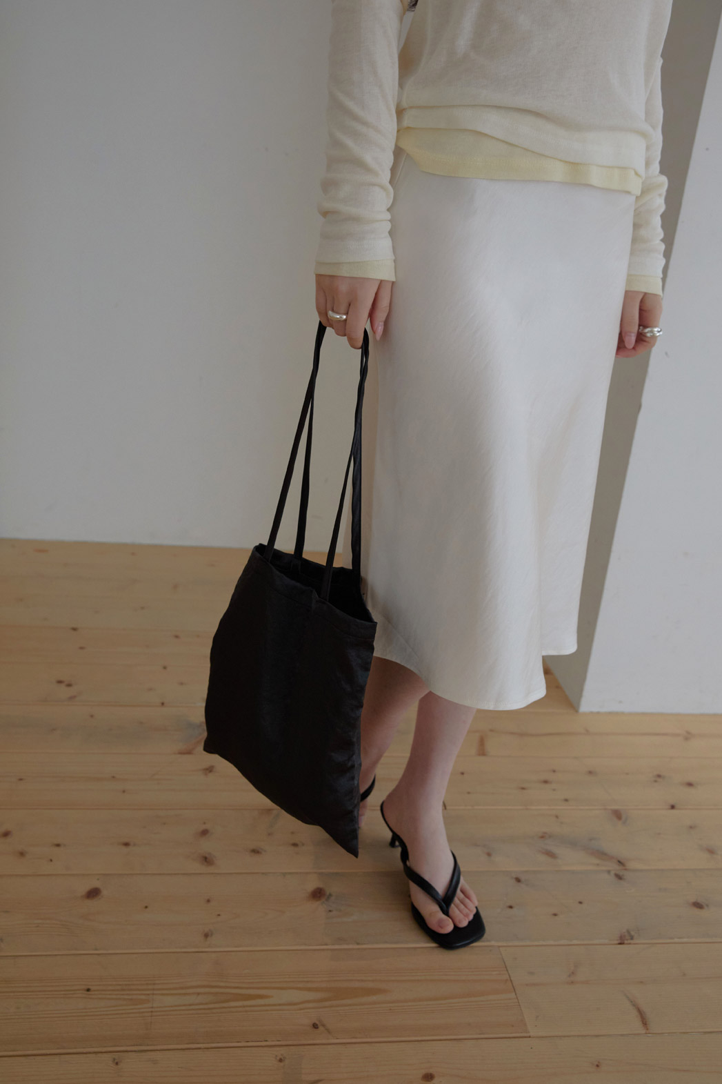 ベロアナイロンHラインフレア無地スカート春夏秋 | 詳細画像19