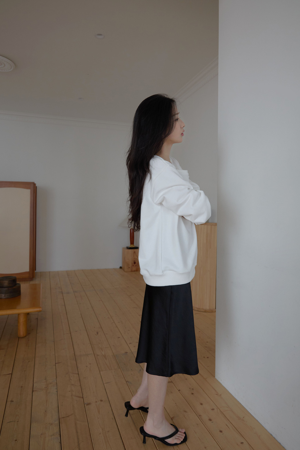 ベロアナイロンHラインフレア無地スカート春夏秋 | 詳細画像22