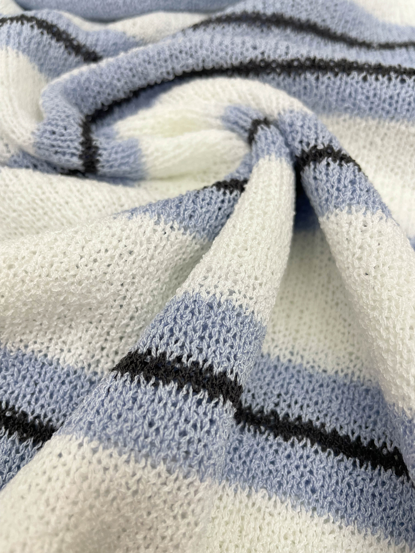 アクリルカラーヘンリーネックドローストリングハーフボタンルーズ長袖ボーダーTシャツ | 詳細画像21