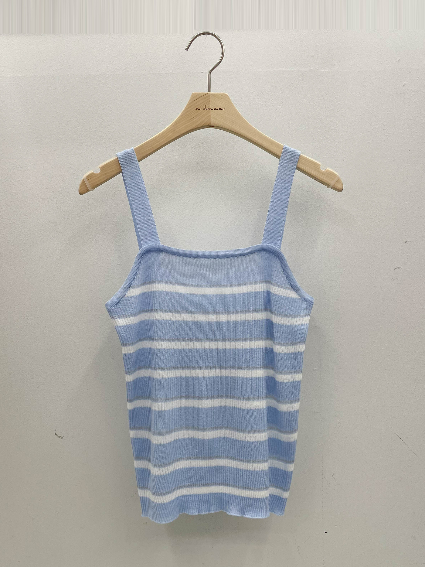 アクリルスクエアネックスリムセミクロップドボーダービスチェ | 詳細画像10