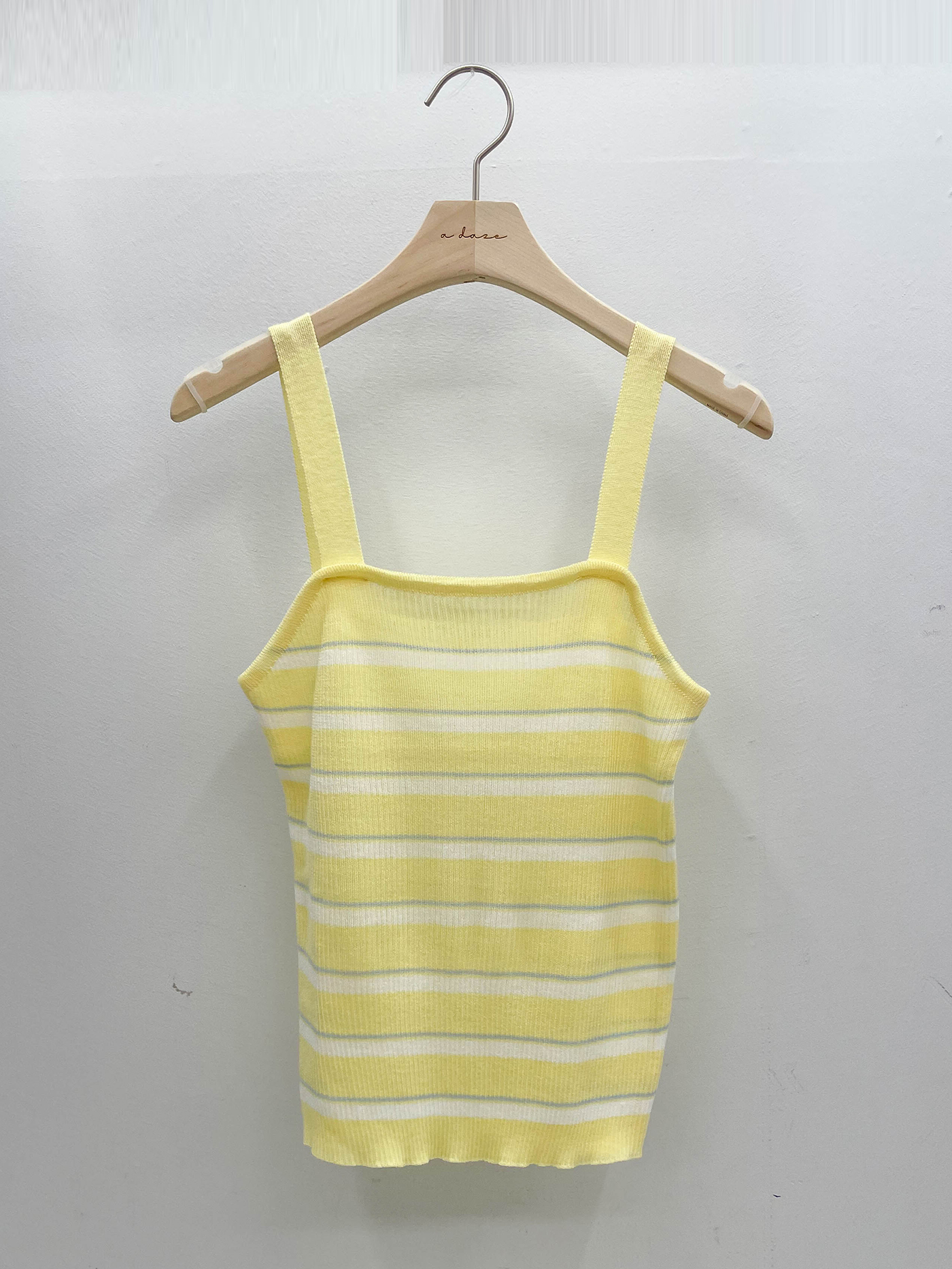 アクリルスクエアネックスリムセミクロップドボーダービスチェ | 詳細画像12