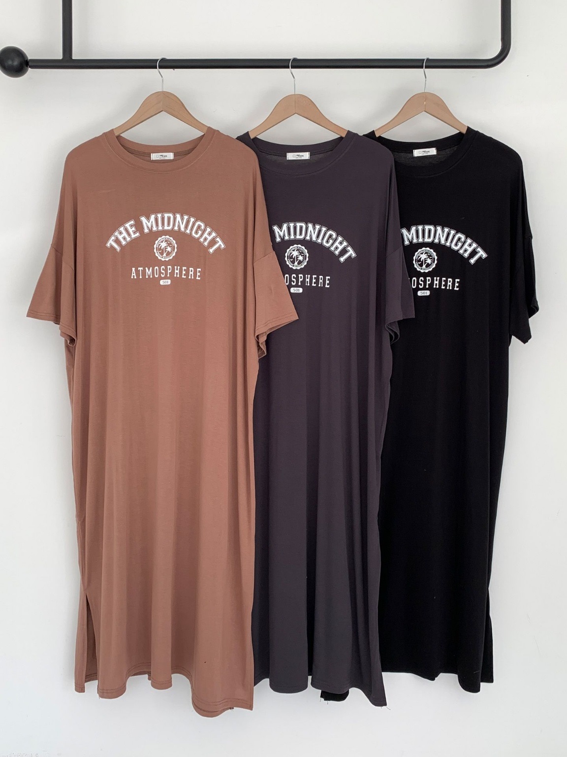 ラウンドネックスリットオーバーサイズマキシロングビッグプリントワンピース | 詳細画像3