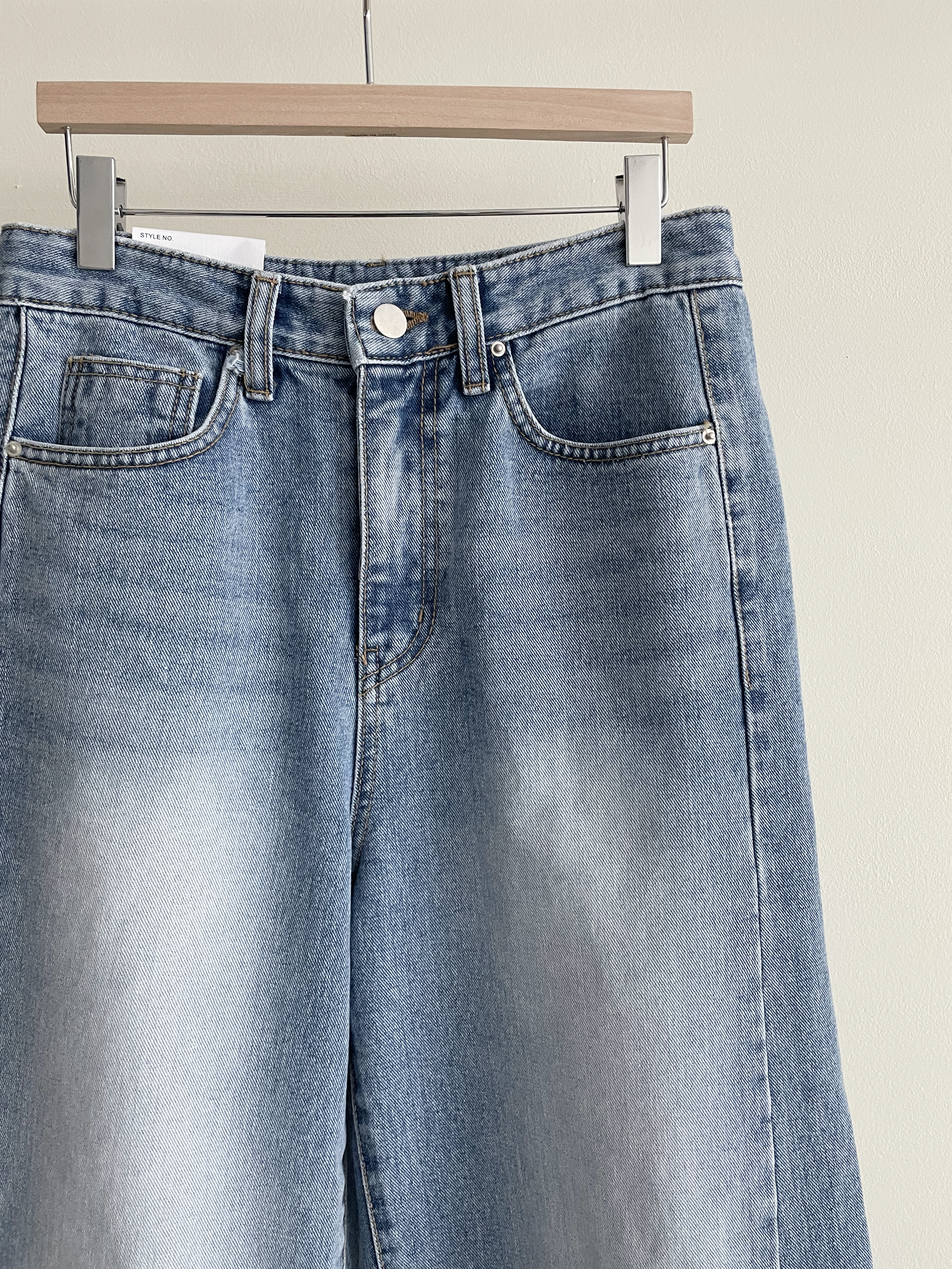 ウォッシングラインワイドサイドデニムパンツ | 詳細画像12