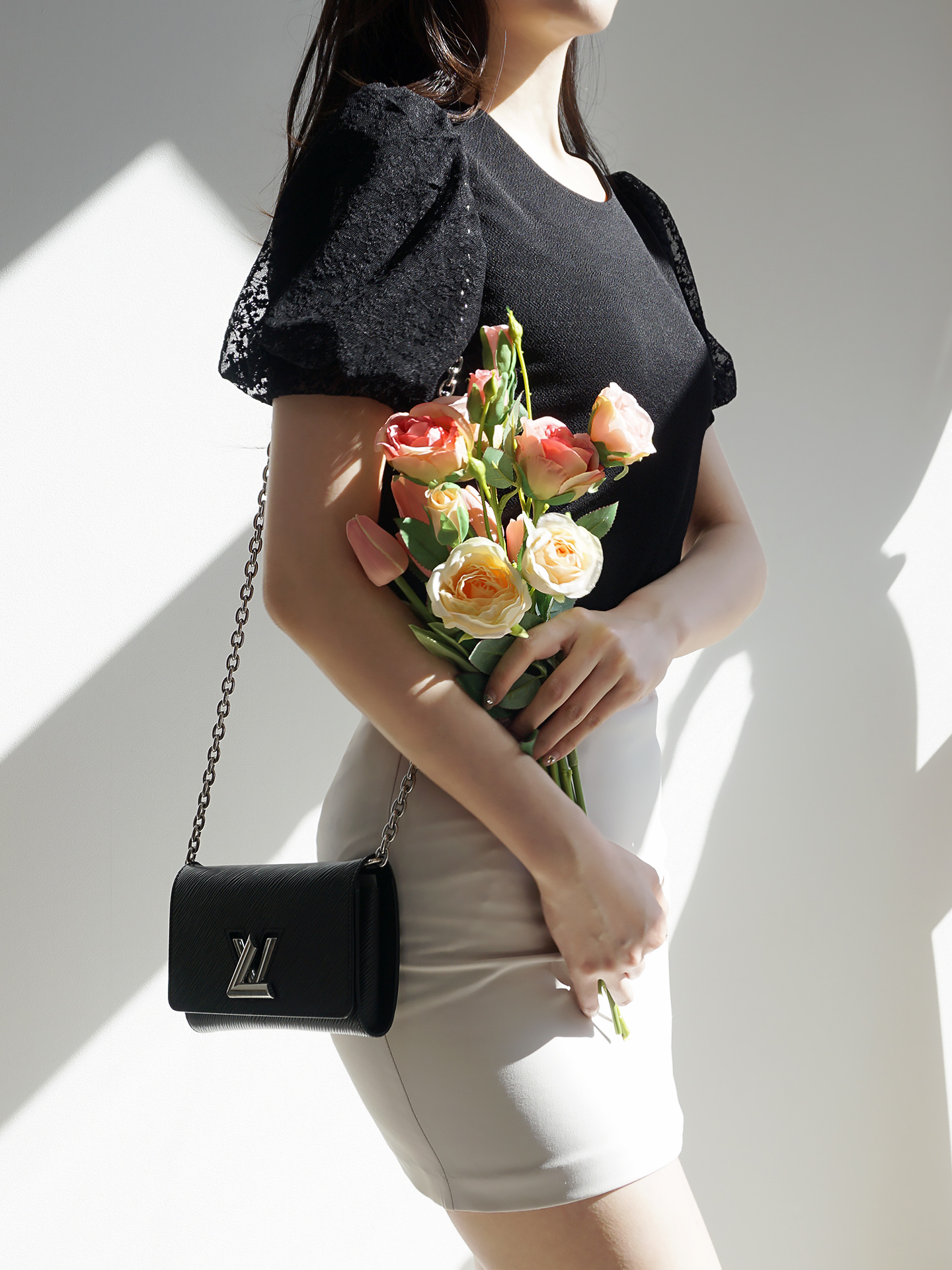 レースラウンドネックパフスリーブ半袖Tシャツ | 詳細画像7