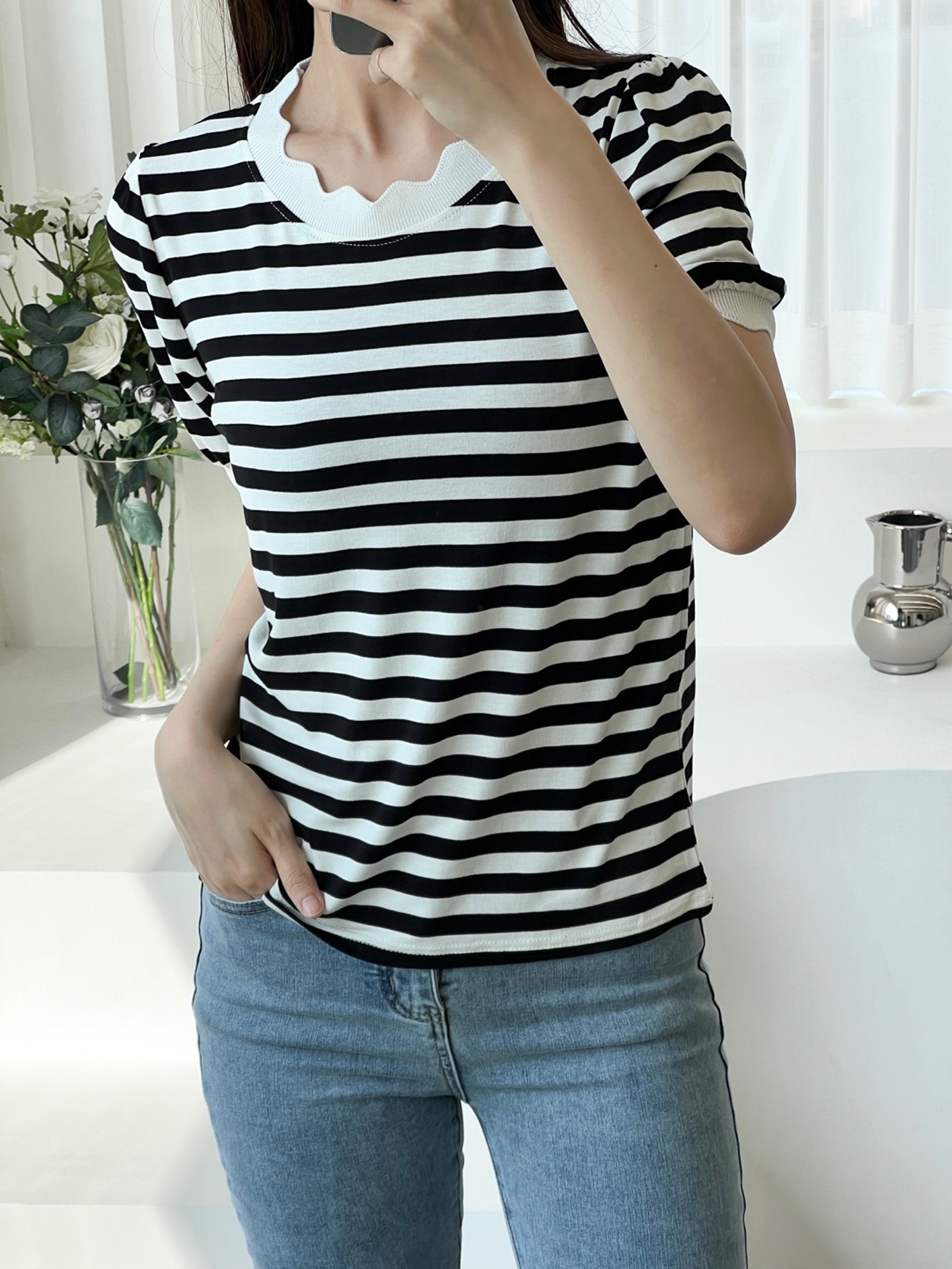 メロウ半袖ボーダーTシャツ | 詳細画像16