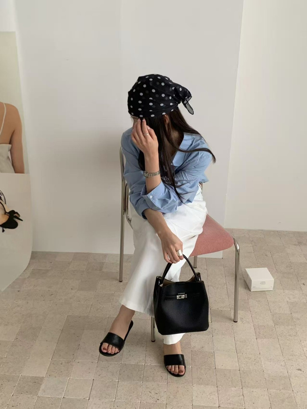 レザー調ショルダーバッグポーチ付 | 詳細画像2