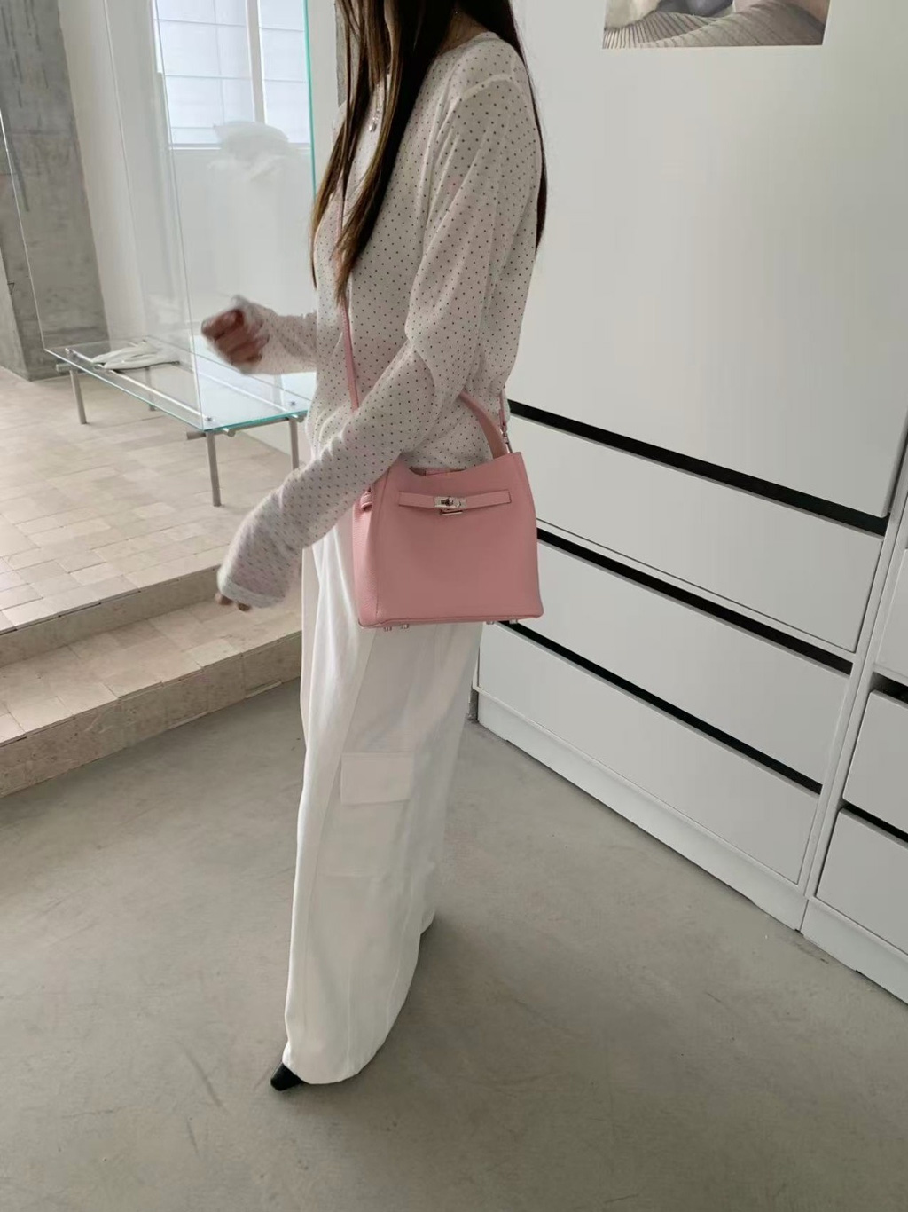 レザー調ショルダーバッグポーチ付 | 詳細画像8