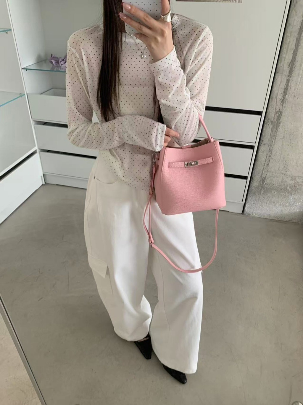 レザー調ショルダーバッグポーチ付 | 詳細画像14