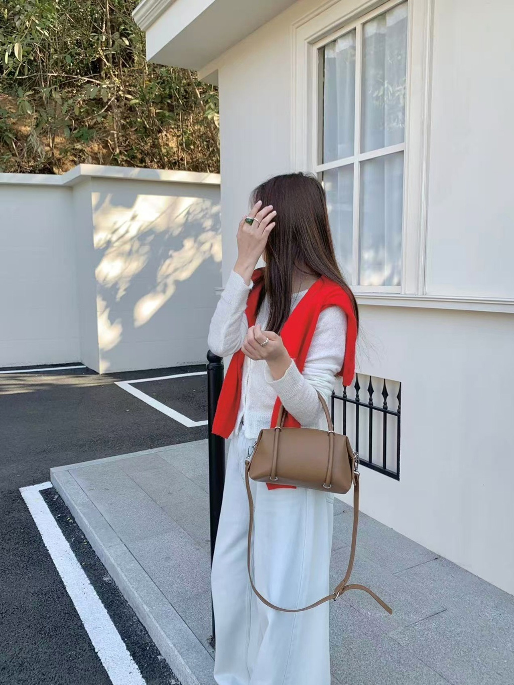 レザー調Hラインショルダーバッグ | 詳細画像2