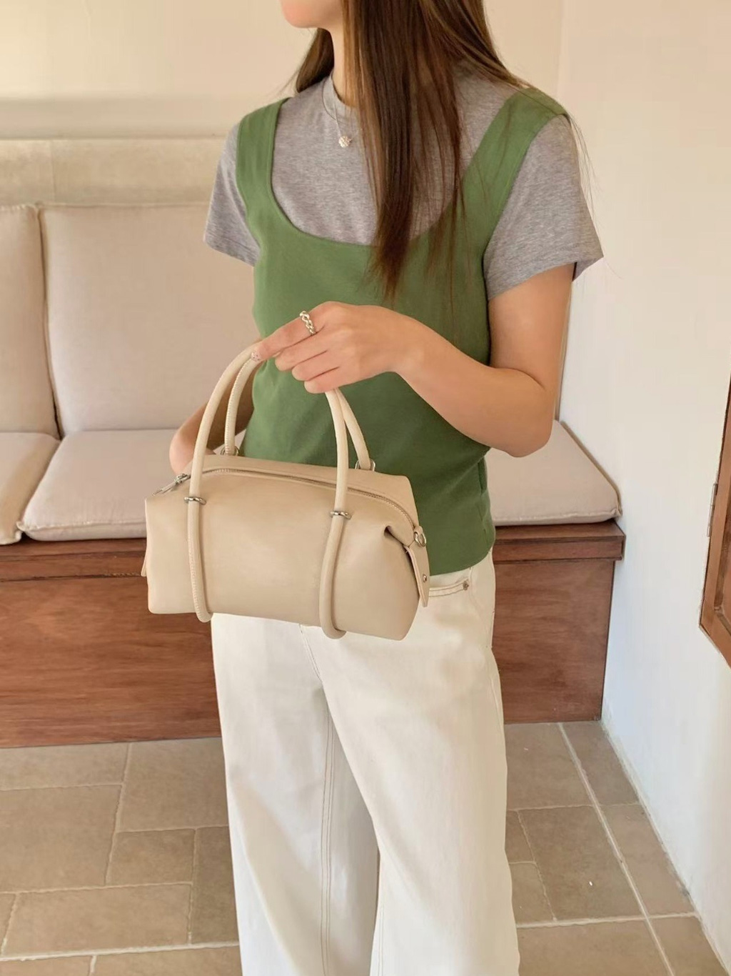 レザー調Hラインショルダーバッグ | 詳細画像4