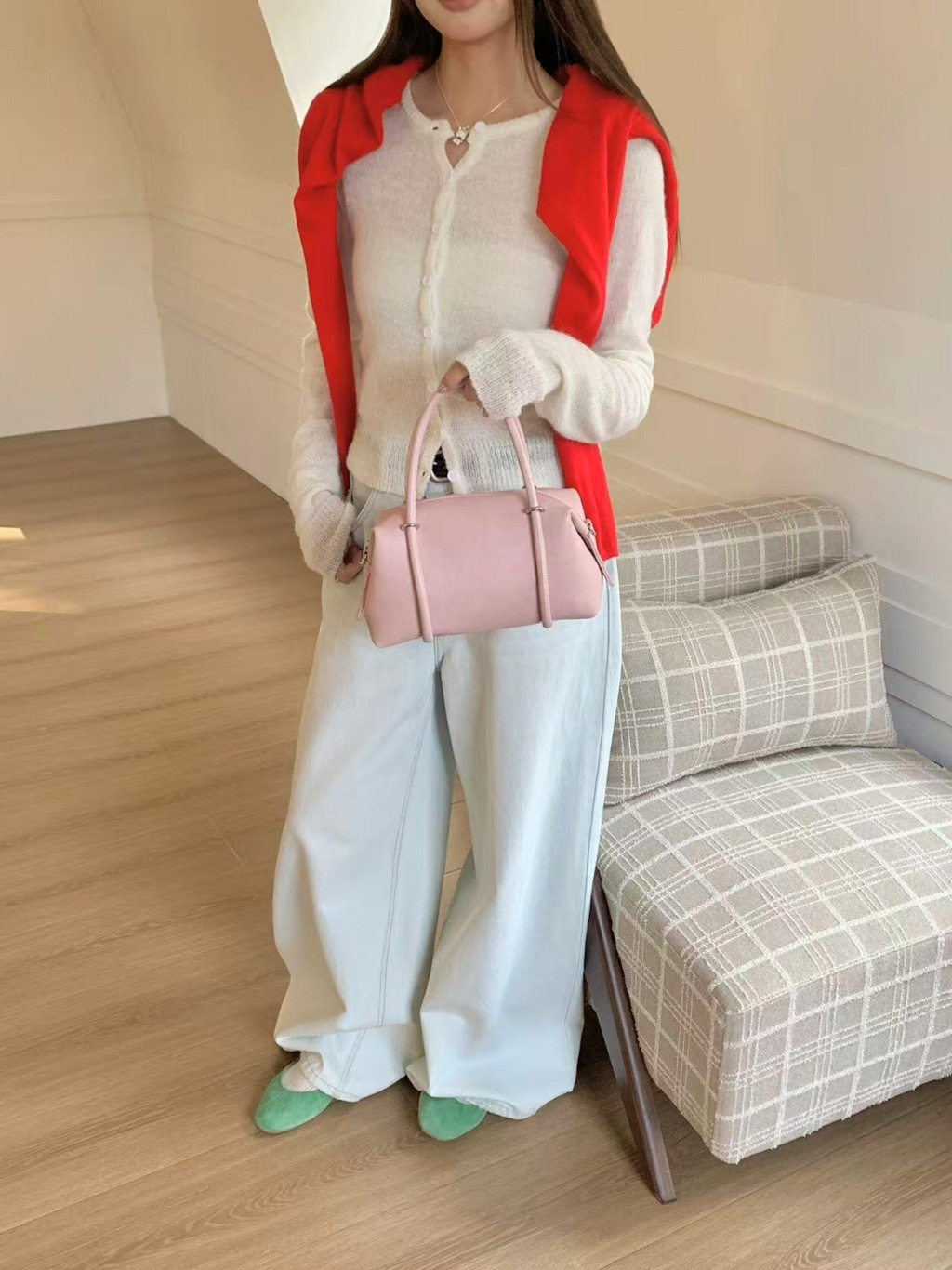 レザー調Hラインショルダーバッグ | 詳細画像7