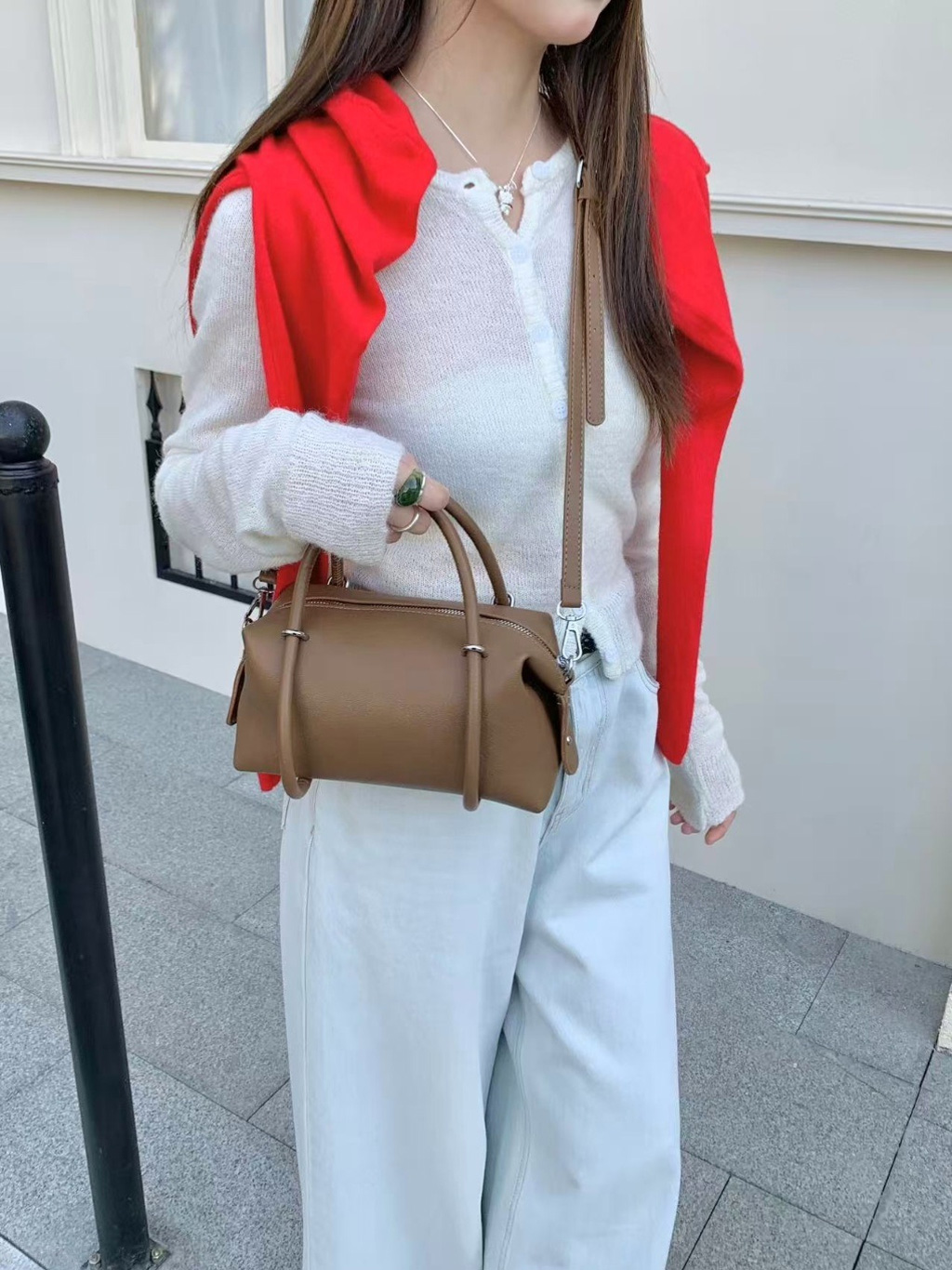 レザー調Hラインショルダーバッグ | 詳細画像8