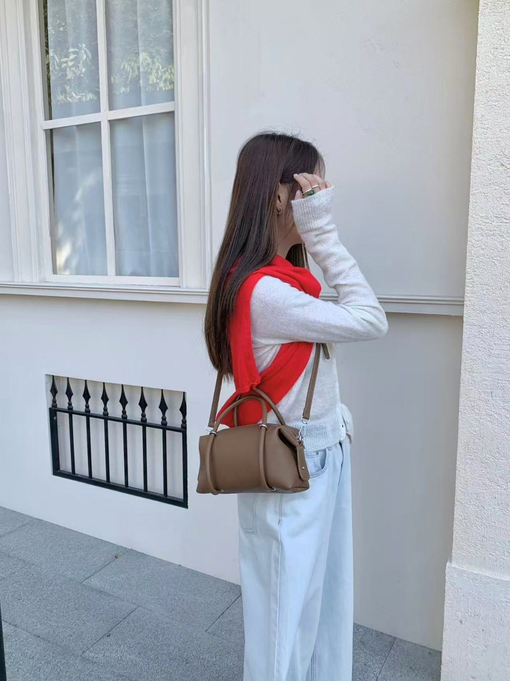 レザー調Hラインショルダーバッグ | 詳細画像9