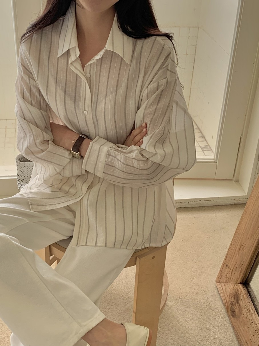 シースルーストライプシャツ | 詳細画像12