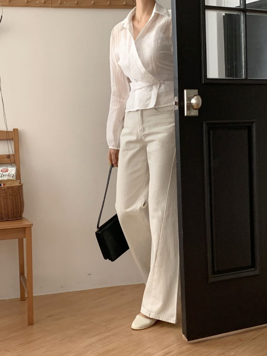 ラップオープンカラー長袖ブラウス | 詳細画像20