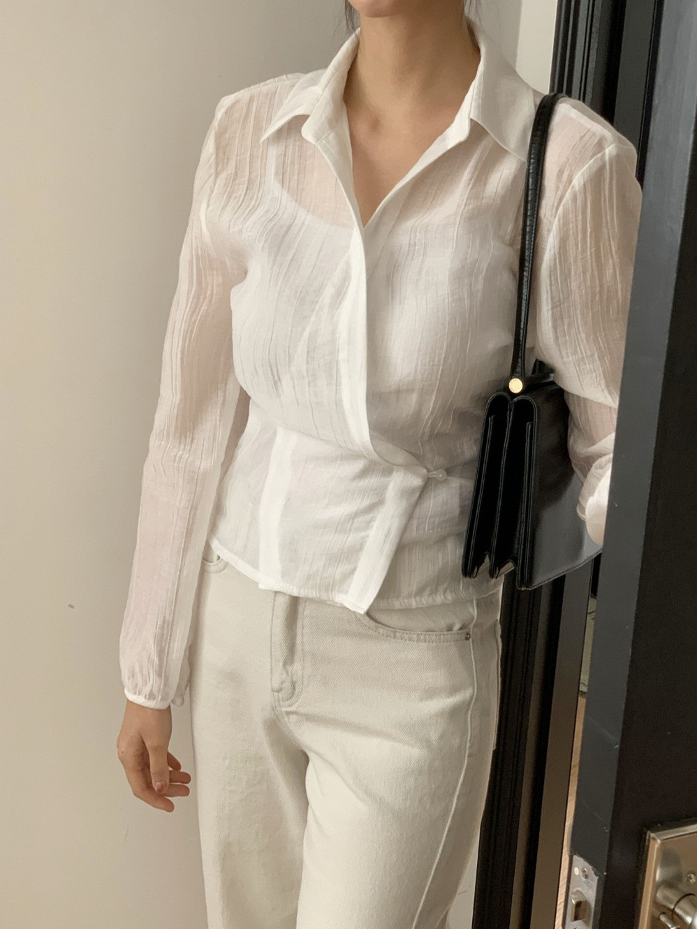 ラップオープンカラー長袖ブラウス | 詳細画像21