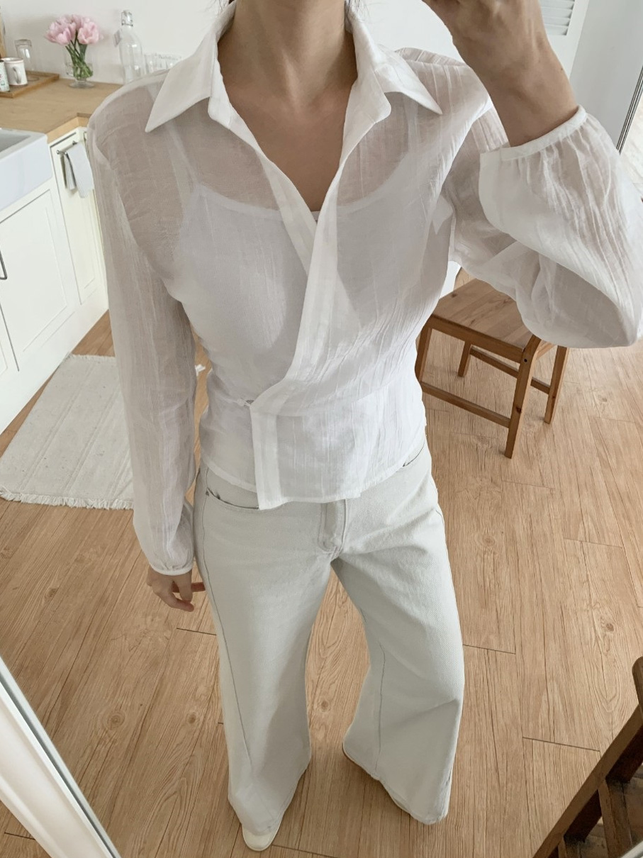 ラップオープンカラー長袖ブラウス | 詳細画像35