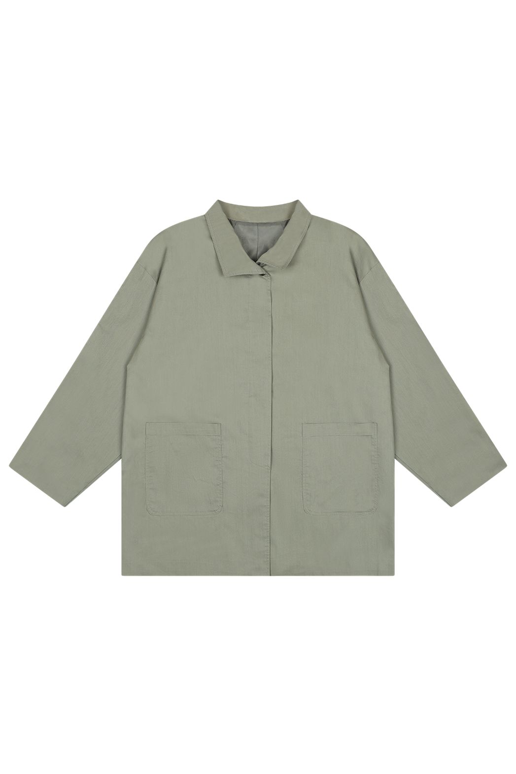 ベロアコットンボタンハイネックハーフ無地コート春秋 | 詳細画像24