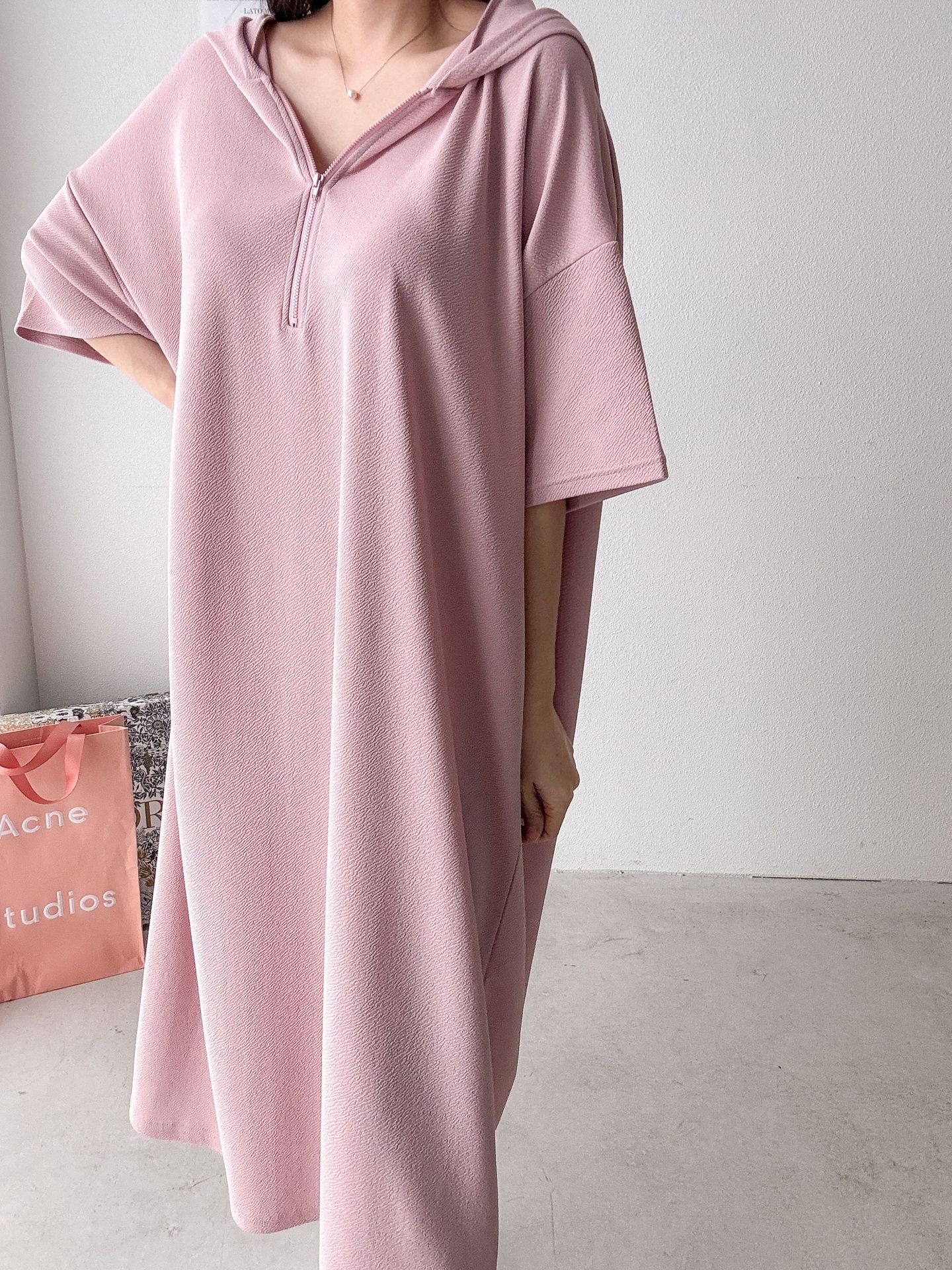 ジップアップフードロング長袖ワンピース | 詳細画像29