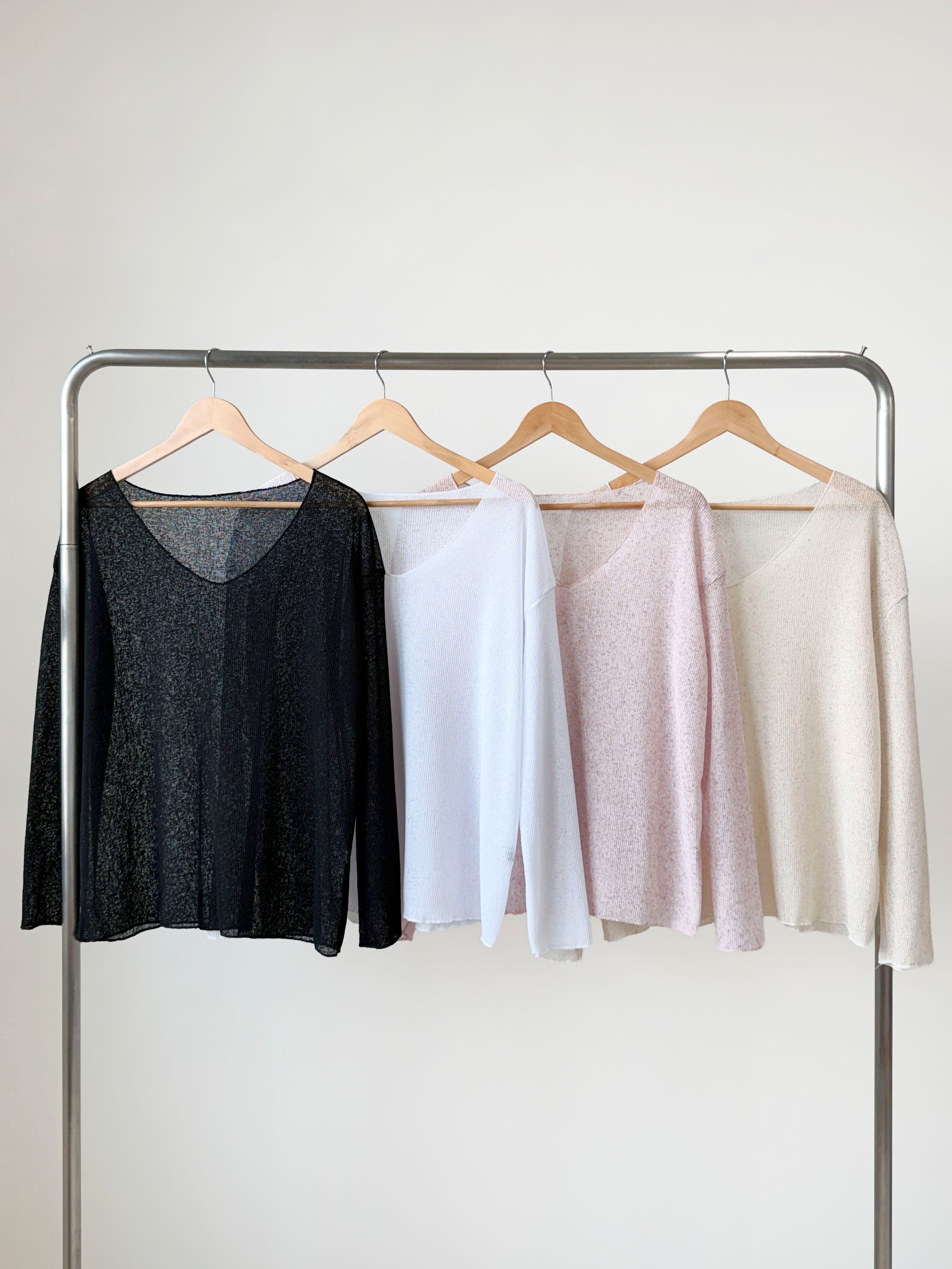 Uネックベーシックルーズ長袖ニット | 詳細画像3