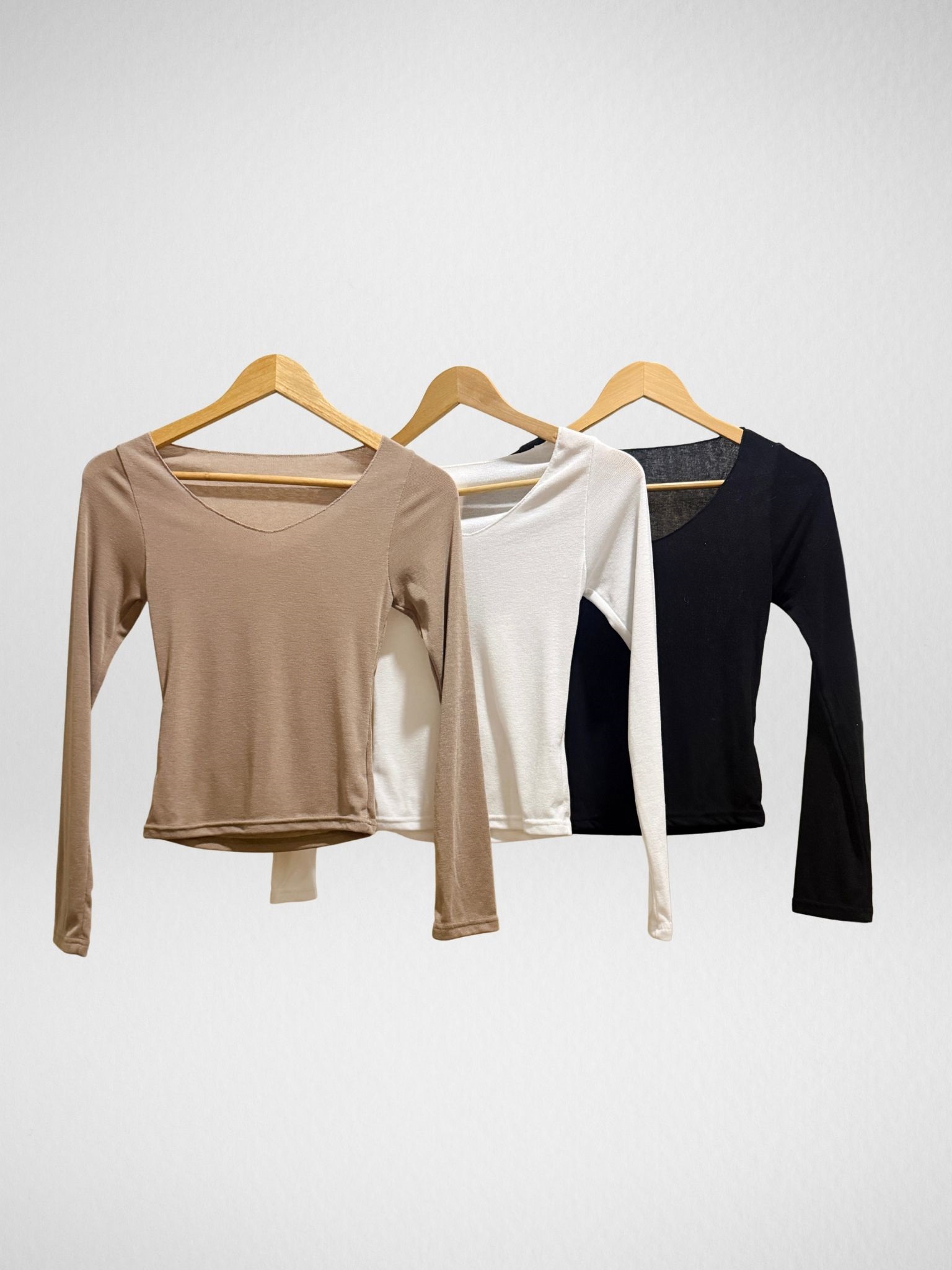 Uネックベーシックスリム長袖Tシャツ | 詳細画像3