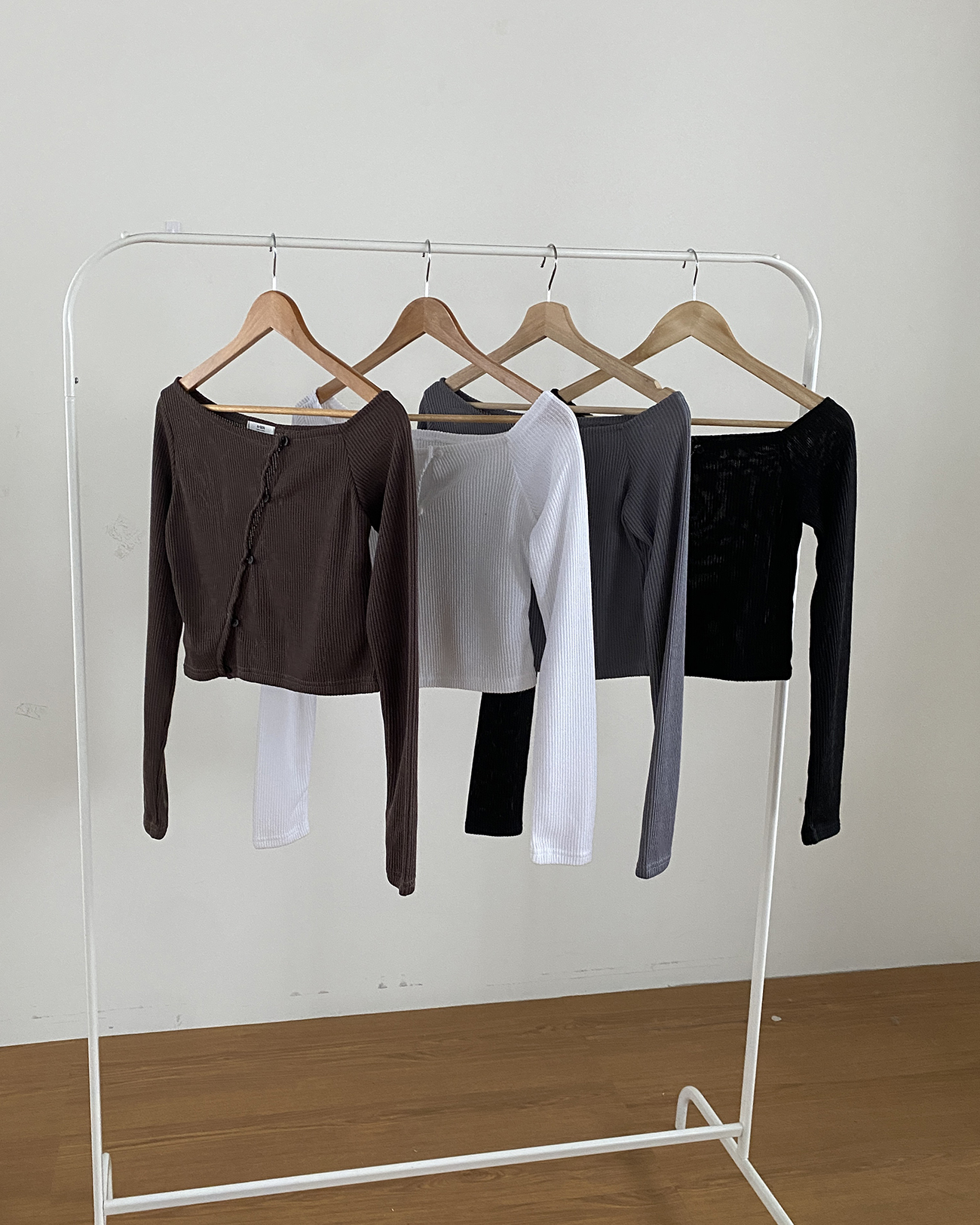 ニットドローストリングベーシッククロップドスリム長袖カーディガン | 詳細画像6