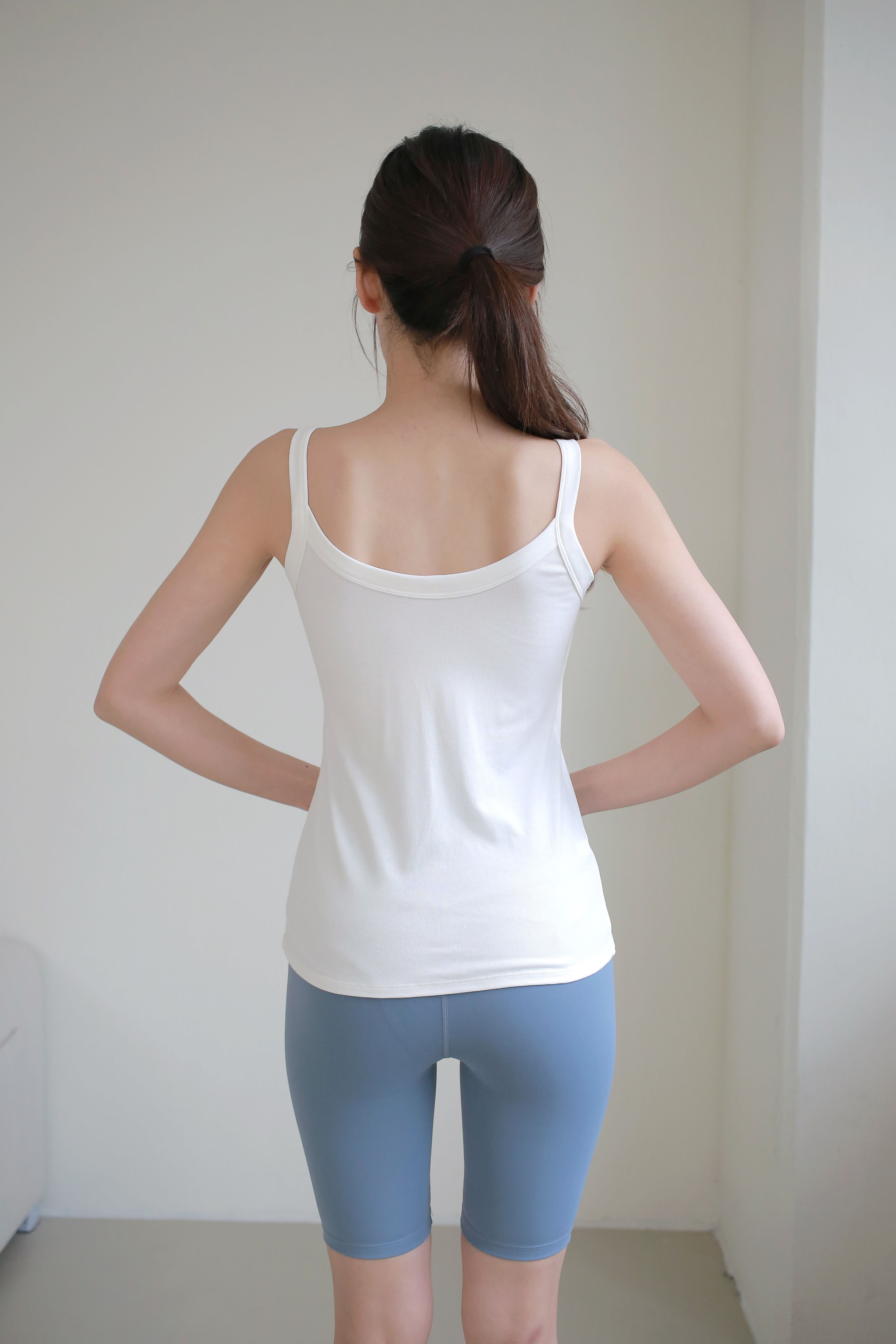 リブラウンドネックスリムキャミソールカップ付 | 詳細画像5