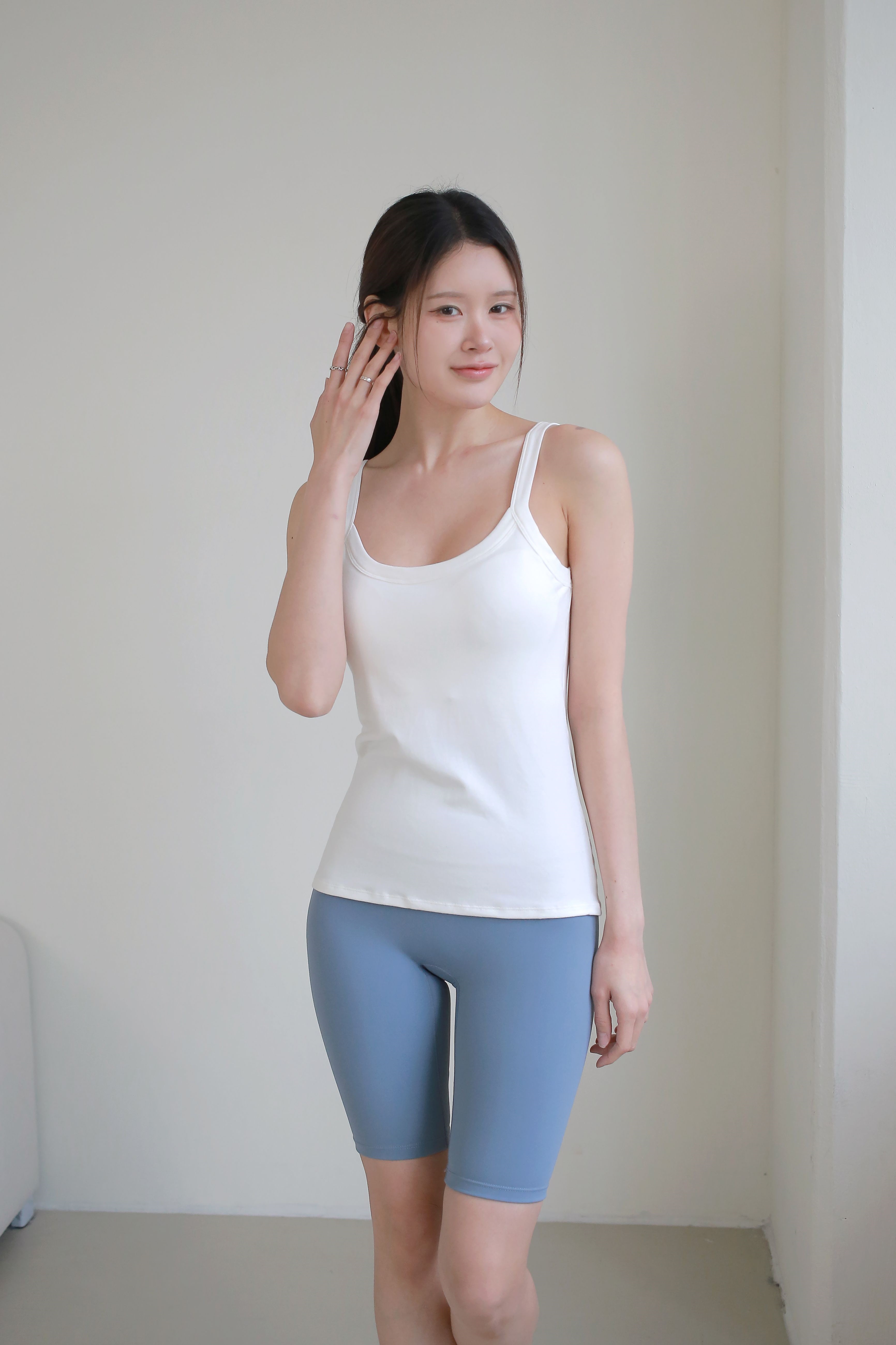 リブラウンドネックスリムキャミソールカップ付 | 詳細画像8